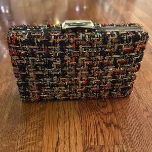 JNB Multicolor Tweed Clutch Bag